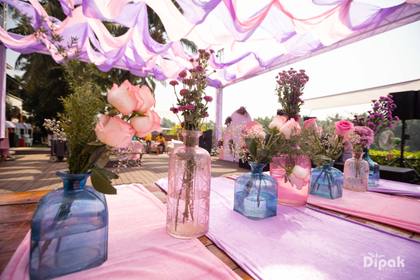 Tablescape and Floral detail — Pool Party decor — Alila Diwa Goa